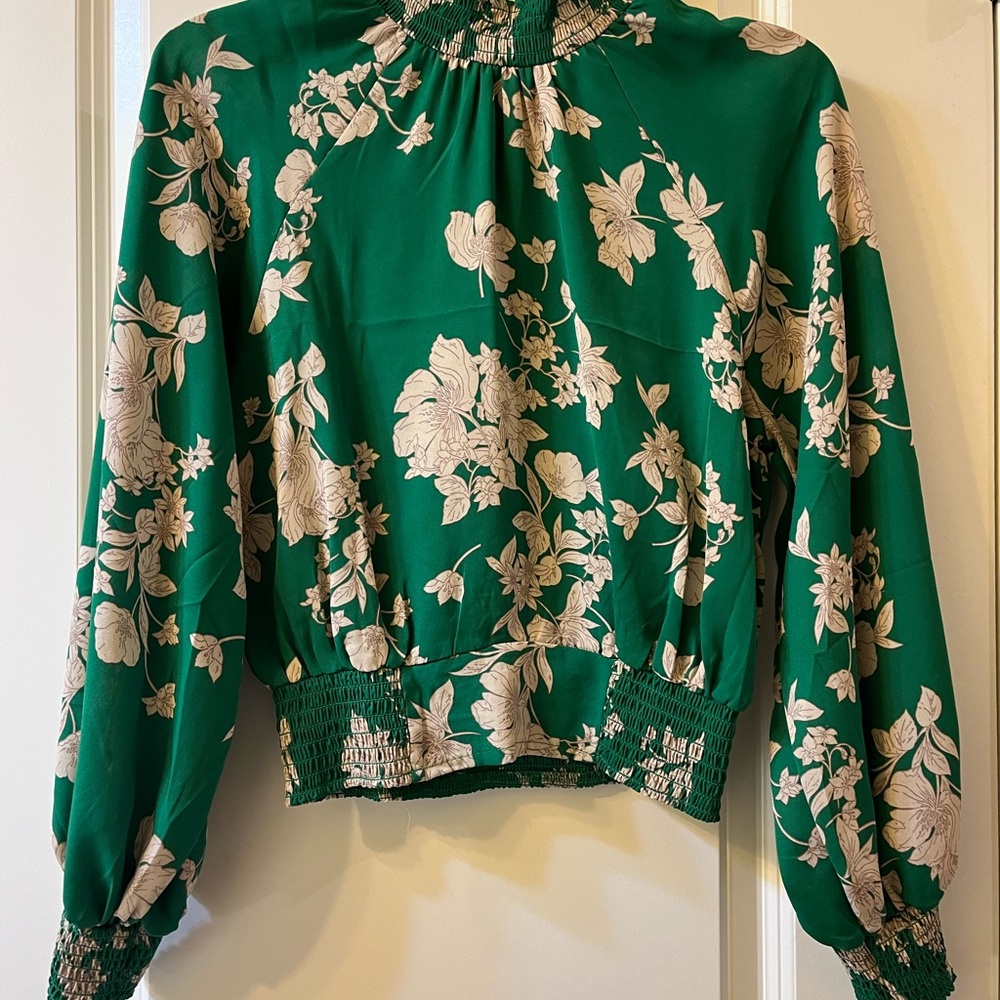 Sienna Sky Green and Cream Floral Top